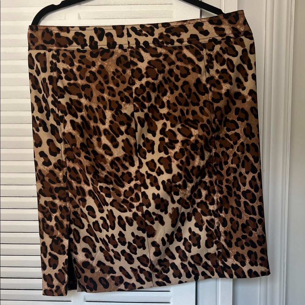 Cache Brown Leopard Print Mini Skirt